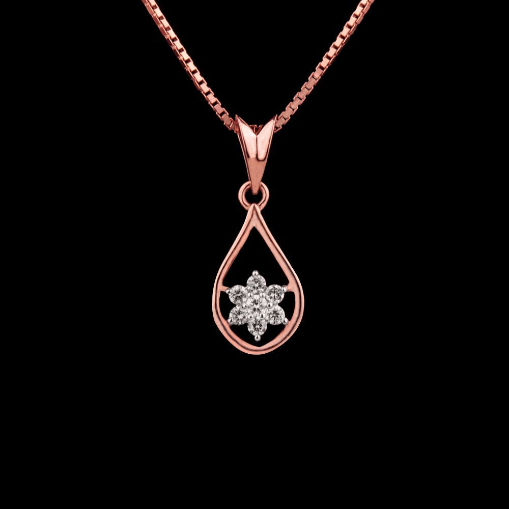 14K Rose Gold Diamond Pendant - 0.15ct SI-GH
