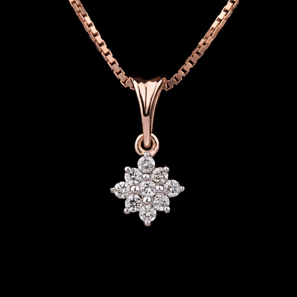 14K Rose Gold Diamond Pendant - 0.15ct SI-IJ