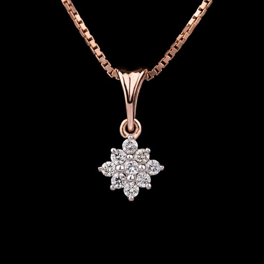 14K Rose Gold Diamond Pendant - 0.15ct SI-IJ