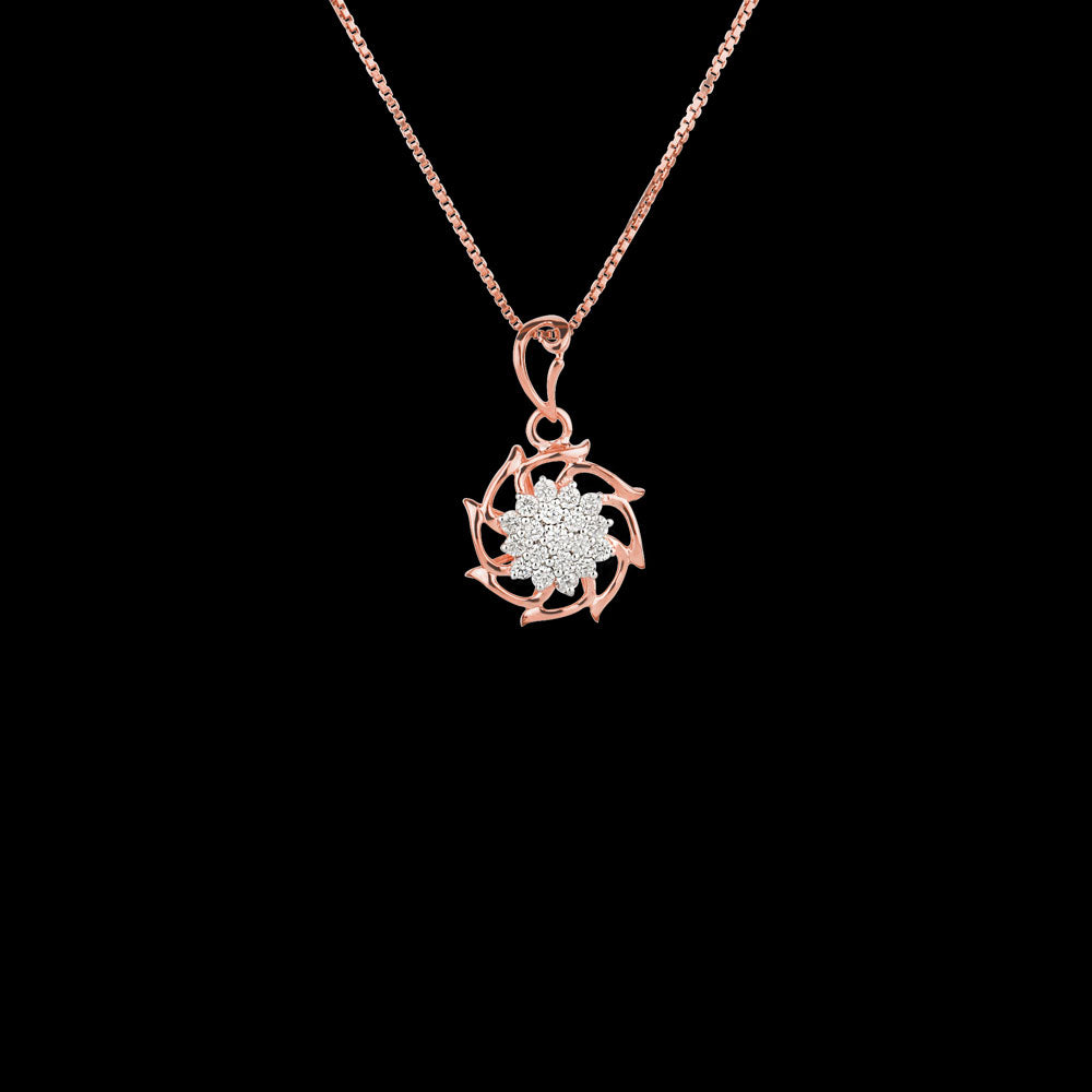 14K Rose Gold Diamond Pendant - 0.22ct SI-GH