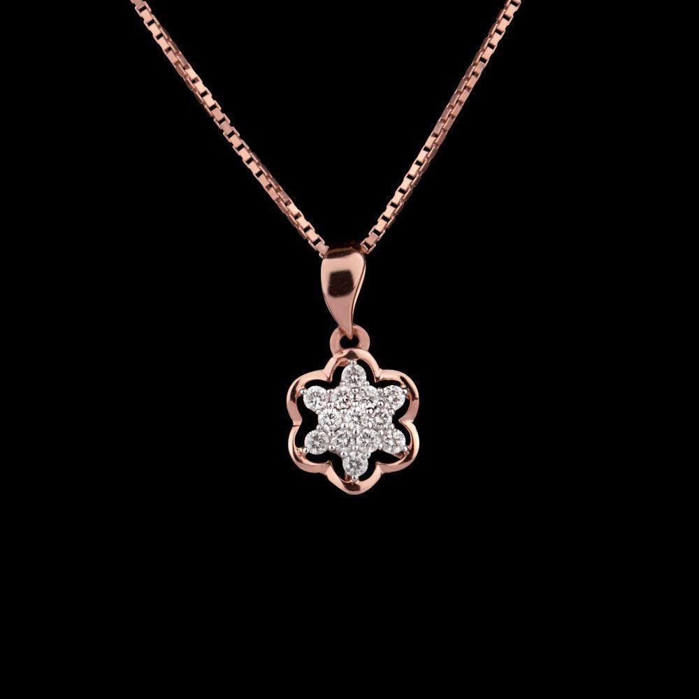 14K Rose Gold Diamond Pendant - 0.21ct SI-GH
