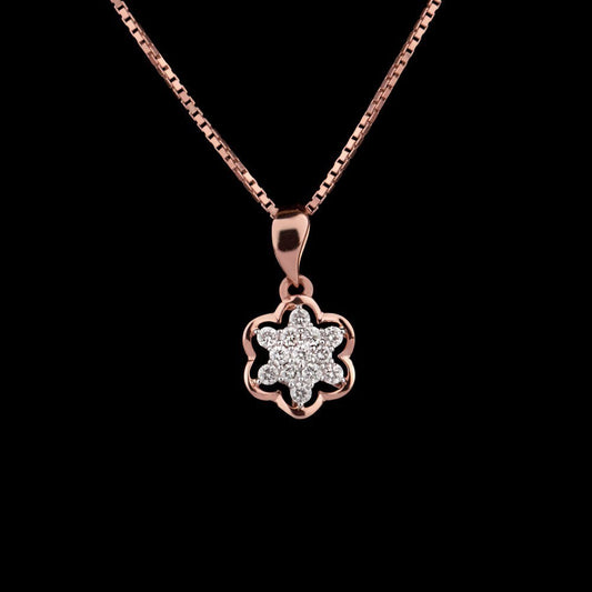 14K Rose Gold Diamond Pendant - 0.21ct SI-GH