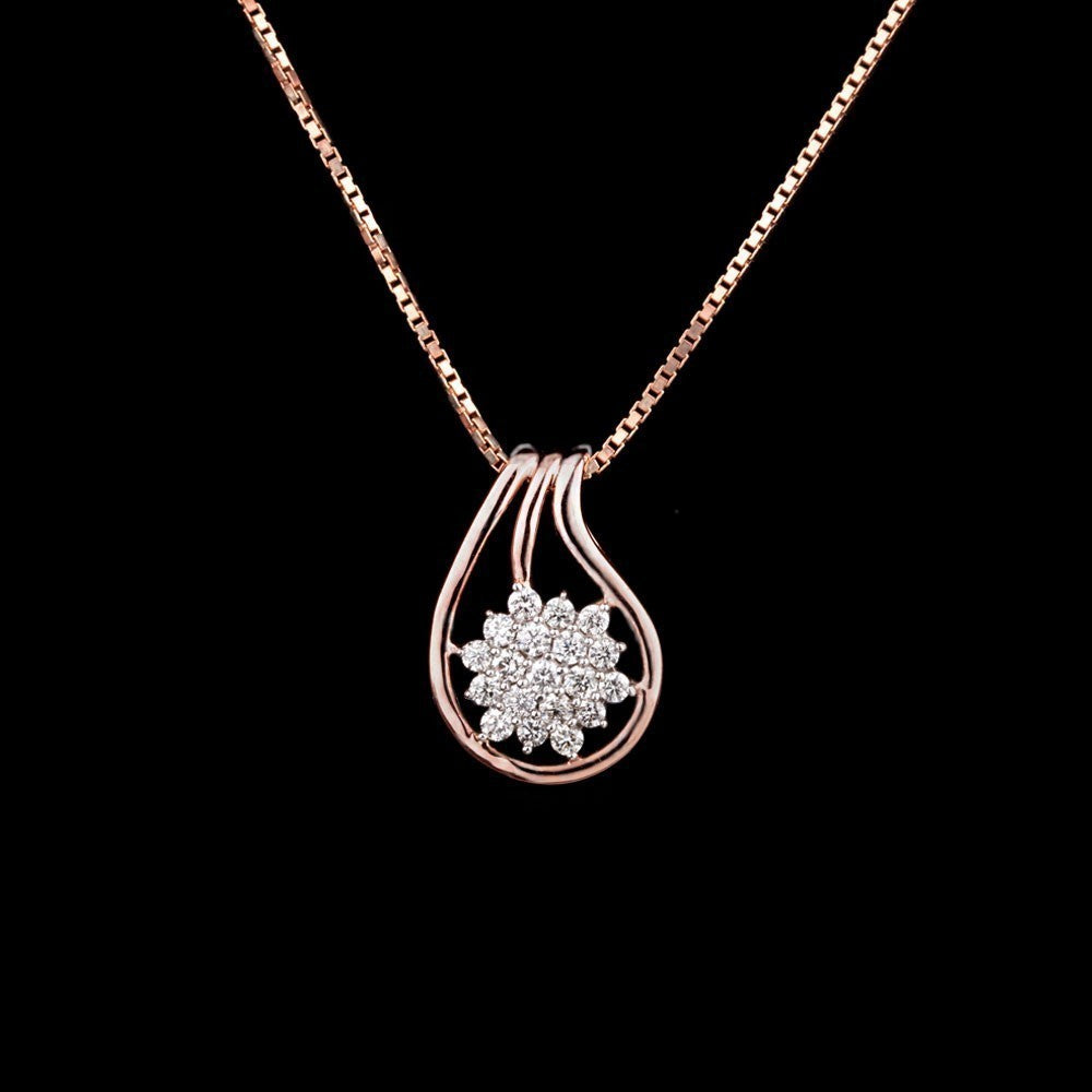 14K Rose Gold Diamond Pendant - 0.3ct SI-IJ
