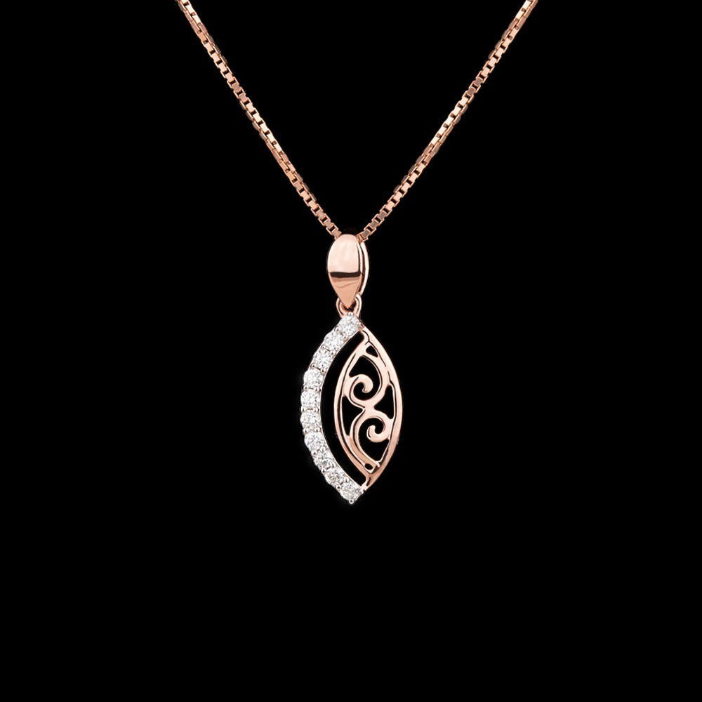 14K Rose Gold Diamond Pendant - 0.22ct SI-GH