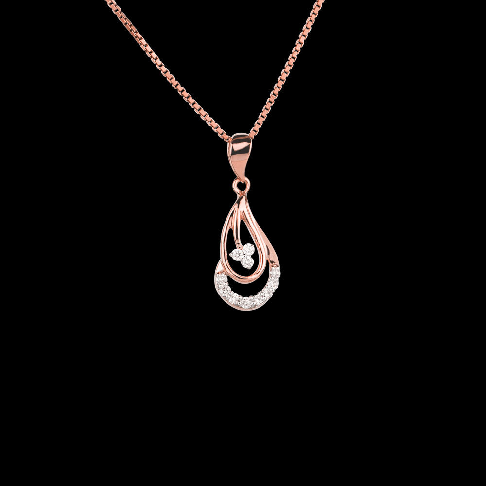 14K Rose Gold Diamond Pendant - 0.13ct SI-GH