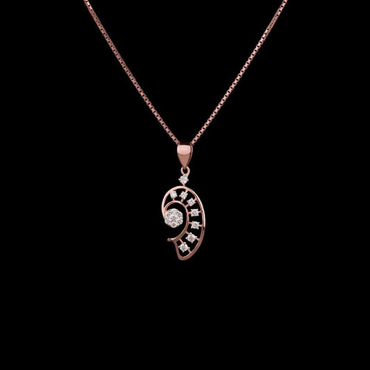 14K Rose Gold Diamond Pendant - 0.22ct SI-GH