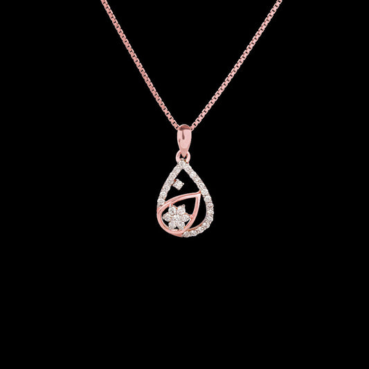 14K Rose Gold Diamond Pendant - 0.32ct SI-GH