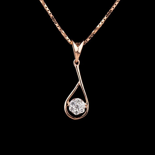 14K Rose Gold Diamond Pendant - 0.14ct SI-IJ