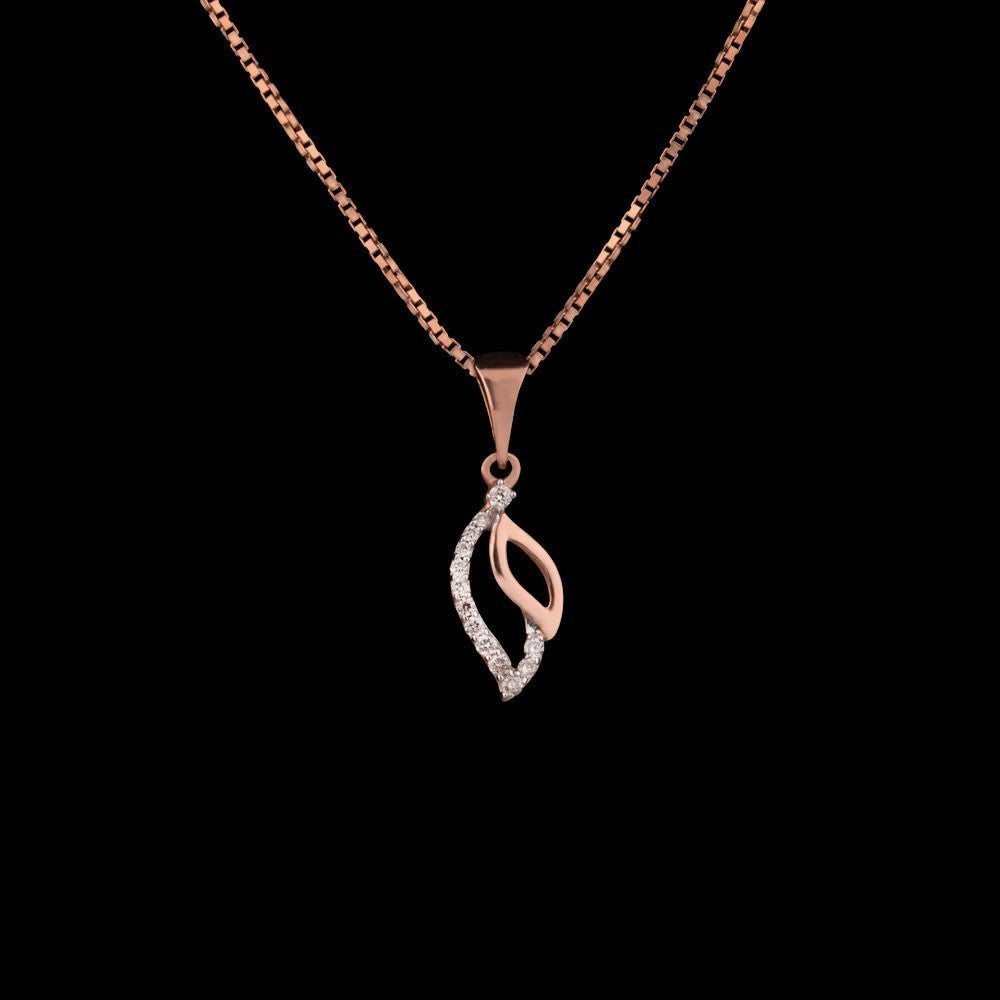 14K Rose Gold Diamond Pendant - 0.08ct SI-IJ