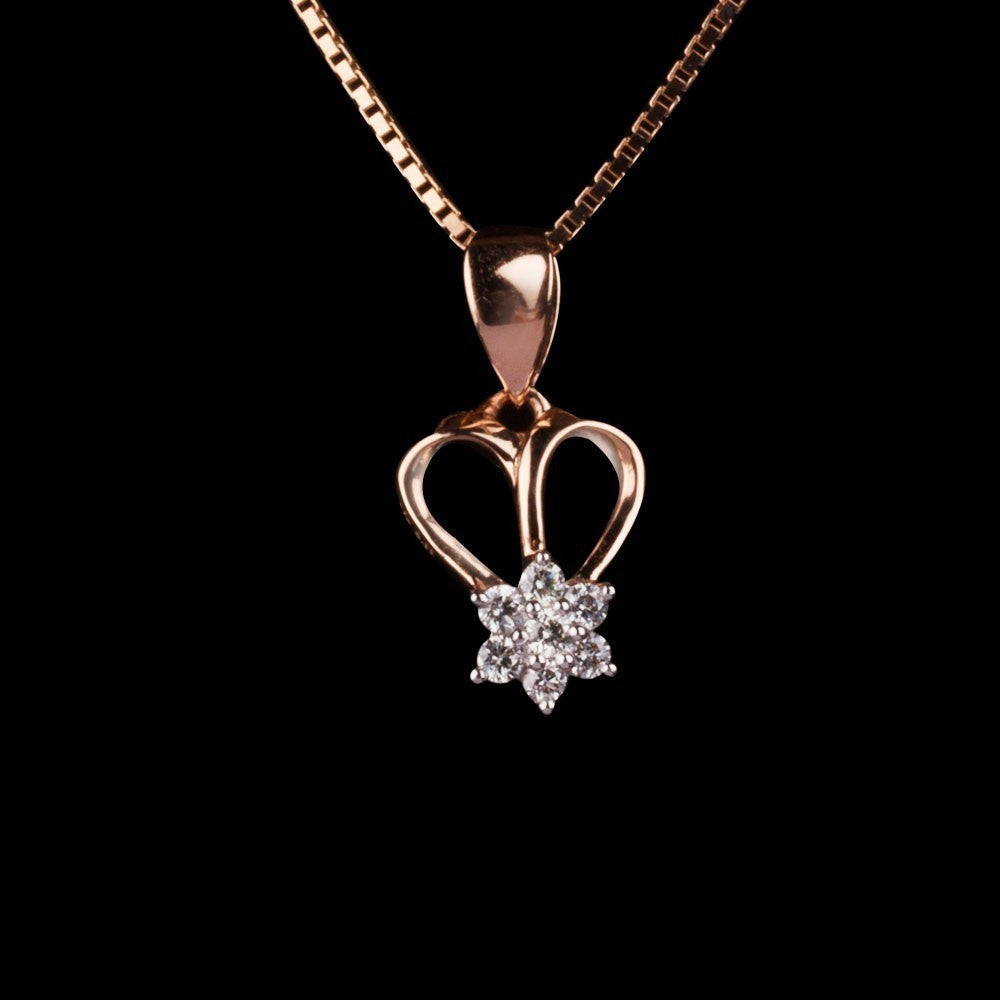 14K Rose Gold Diamond Pendant - 0.11ct SI-IJ