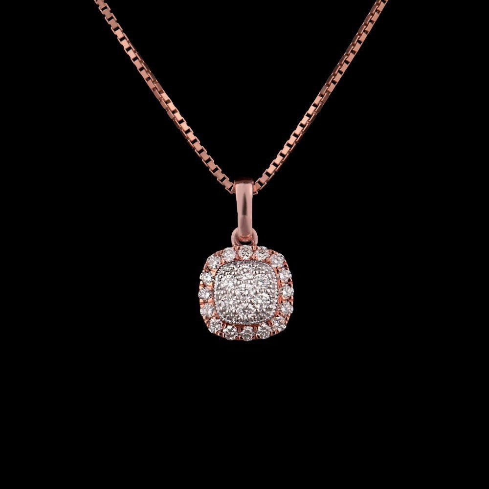 14K Rose Gold Diamond Pendant - 0.28ct SI-GH