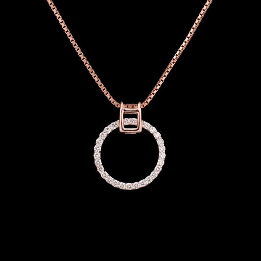 14K Rose Gold Diamond Pendant - 0.29ct SI-GH