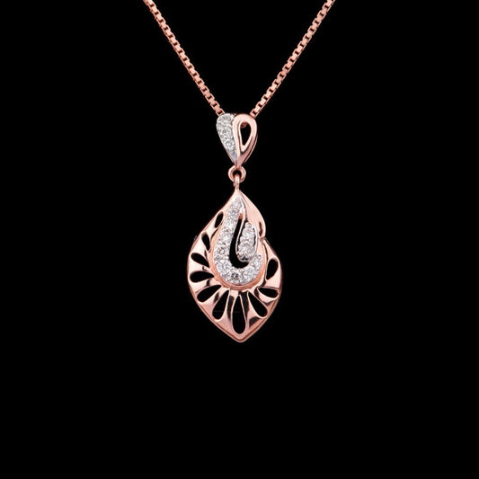 14K Rose Gold Diamond Pendant - 0.18ct SI-IJ