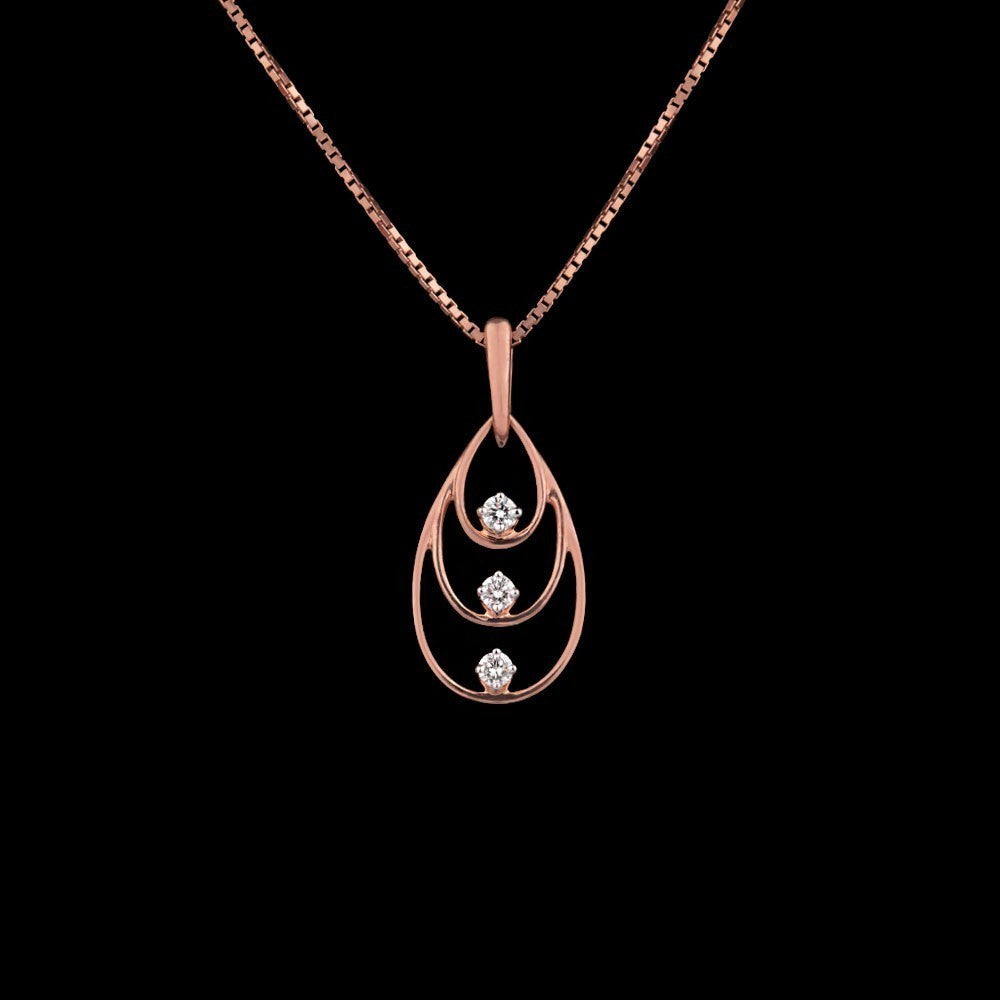 14K Rose Gold Diamond Pendant - 0.13ct VS-GH