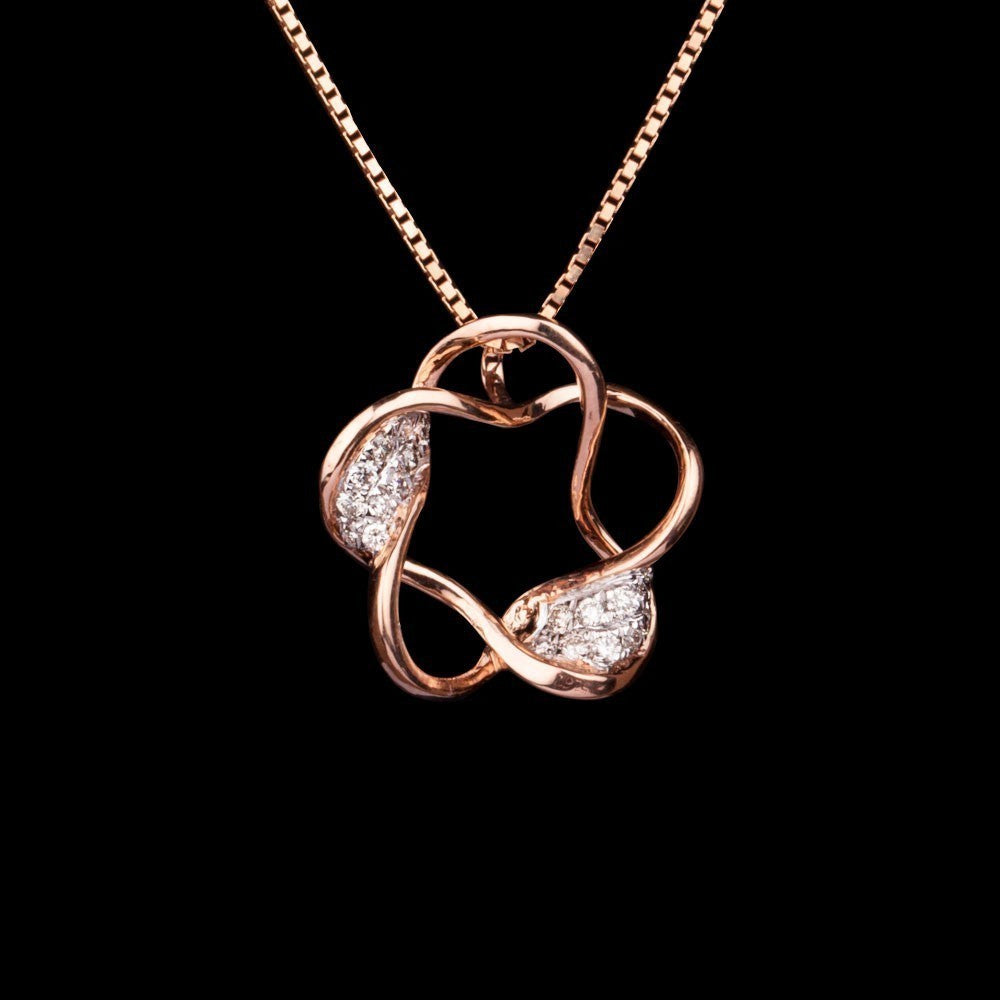14K Rose Gold Diamond Pendant - 0.17ct SI-IJ