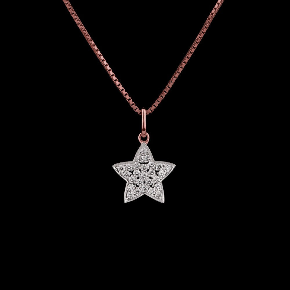 14K Rose Gold Diamond Pendant - 0.26ct SI-GH