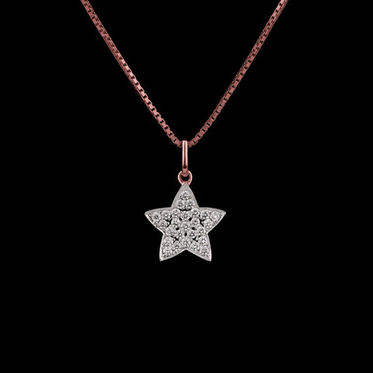 14K Rose Gold Diamond Pendant - 0.26ct SI-GH
