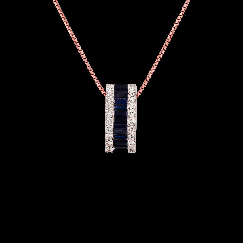 14K Rose Gold Diamond Pendant - 0.54ct VS-FG with Colour Stones