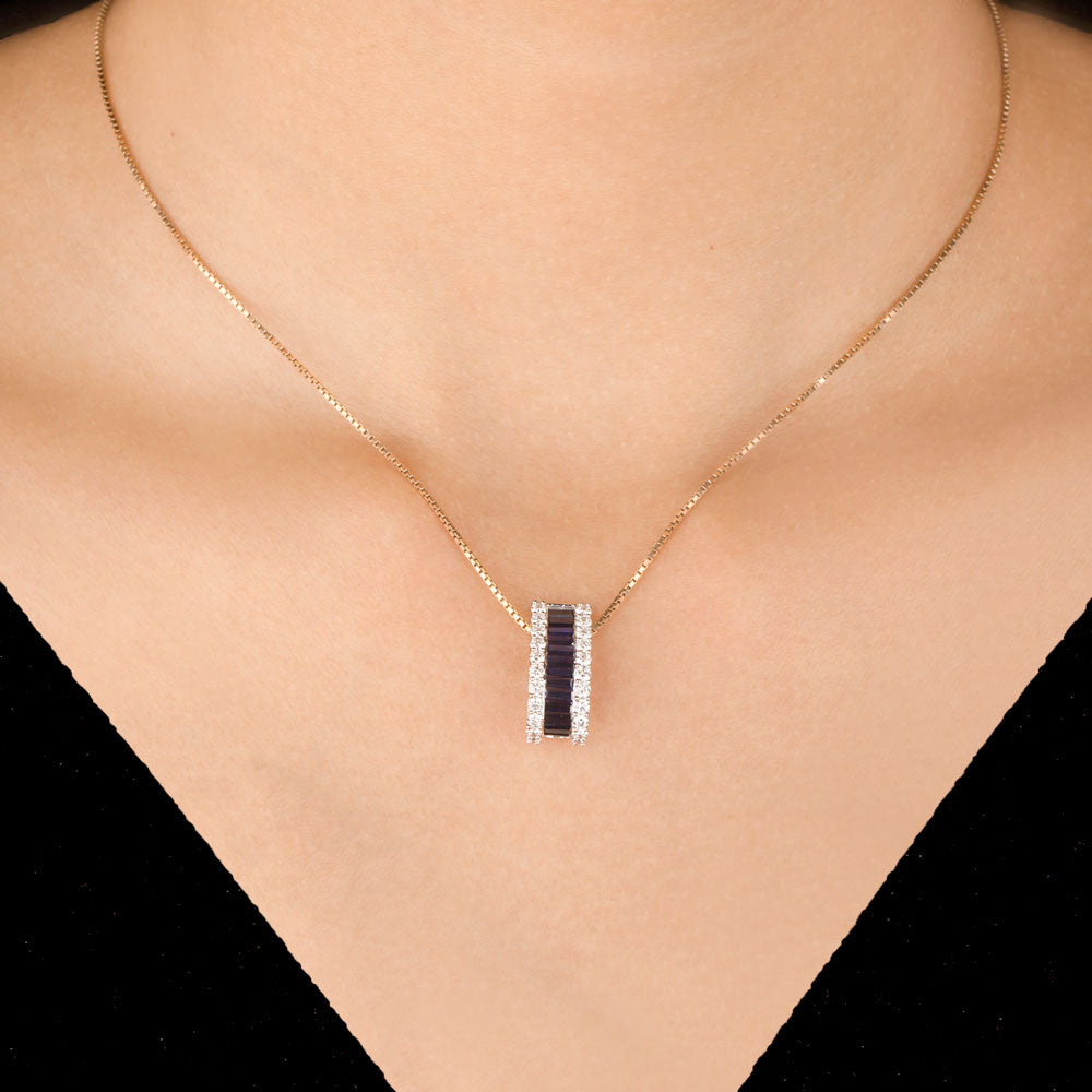 14K Rose Gold Diamond Pendant - 0.54ct VS-FG with Colour Stones
