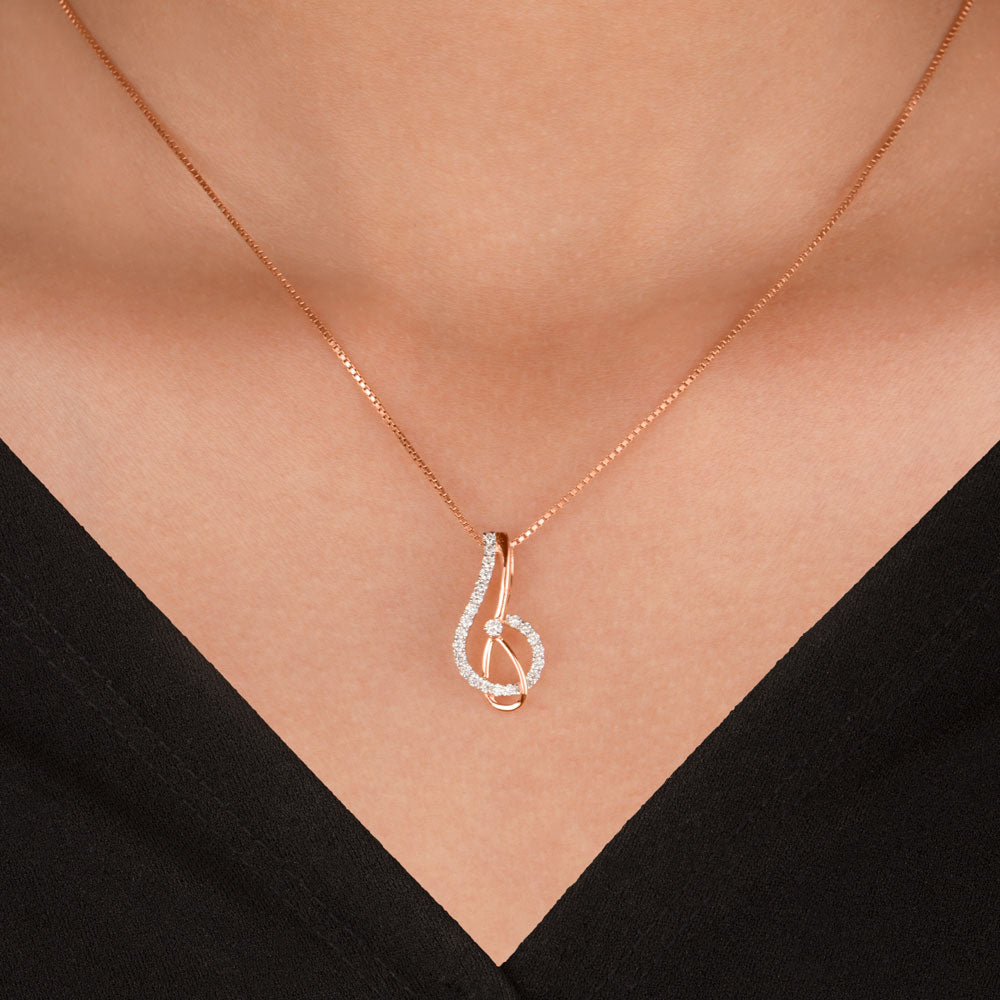 14K Rose Gold Diamond Pendant - 0.29ct SI-IJ