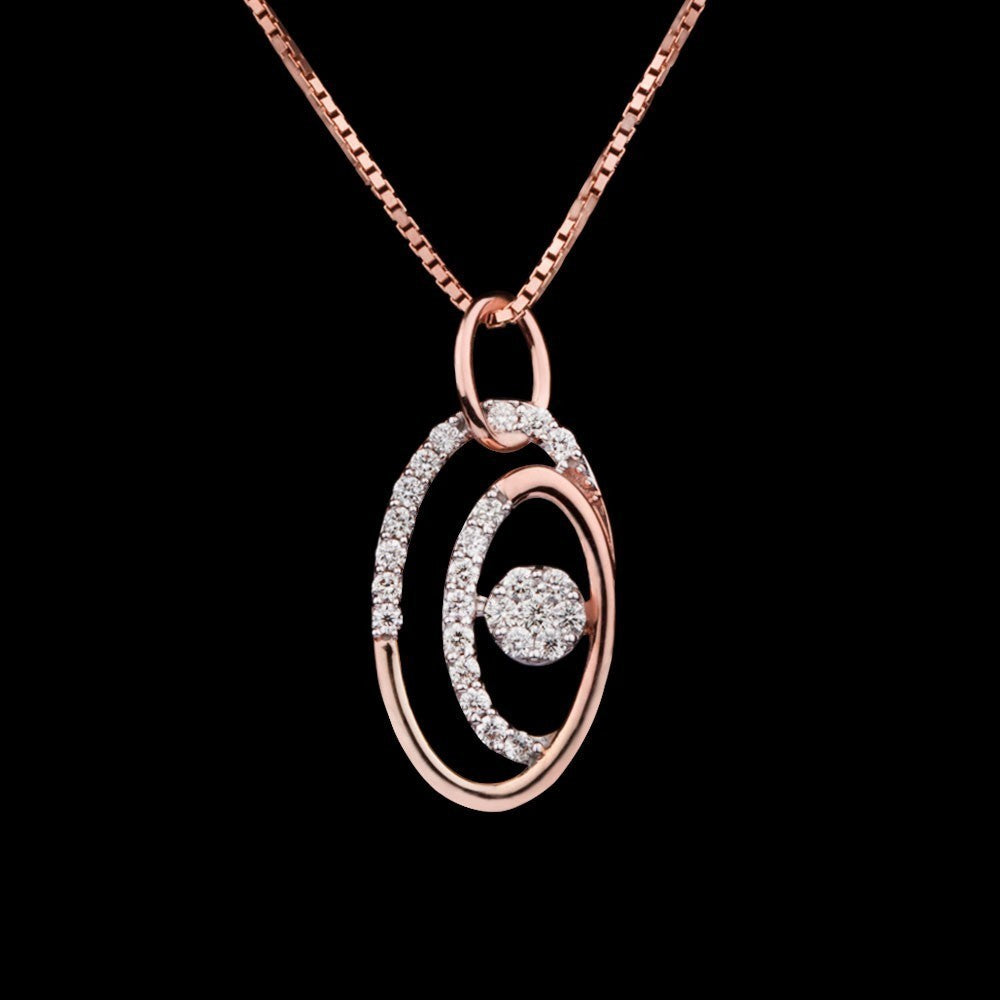 14K Rose Gold Diamond Pendant - 0.34ct SI-IJ