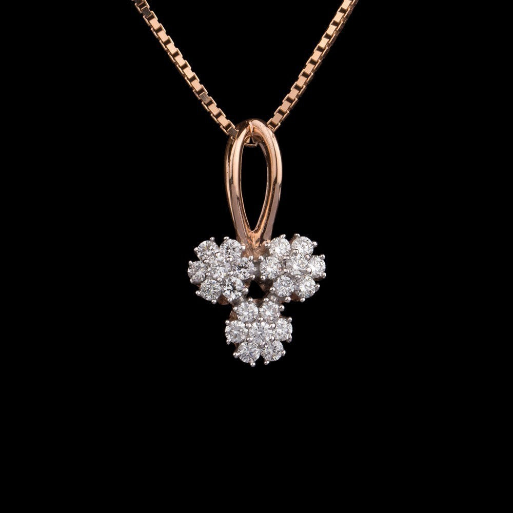 14K Rose Gold Diamond Pendant - 0.33ct SI-IJ