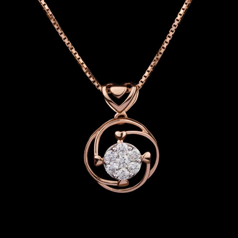 14K Rose Gold Diamond Pendant - 0.32ct SI-IJ