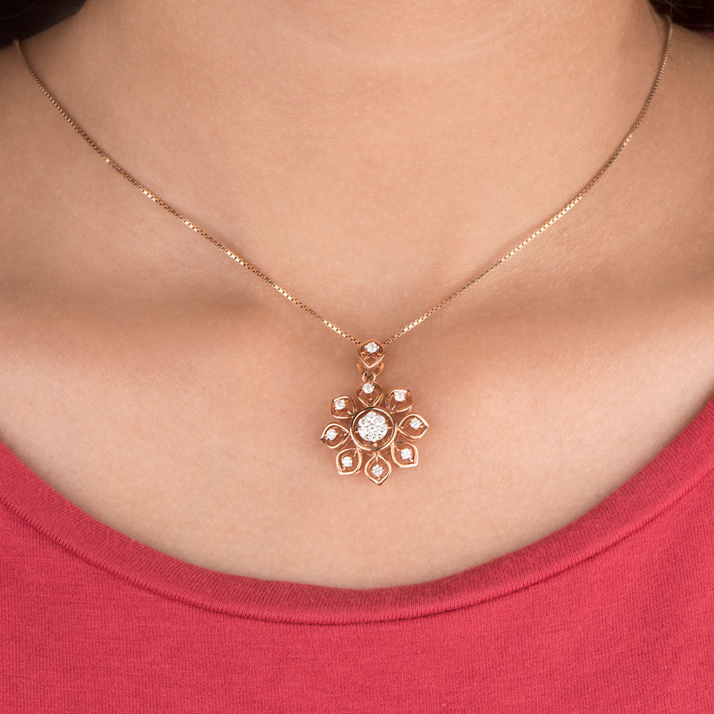 14K Rose Gold Diamond Pendant - 0.36ct VS-GH