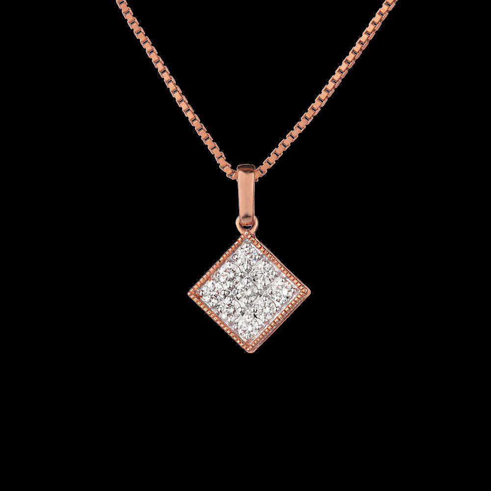 14K Rose Gold Diamond Pendant - 0.28ct VS-JK