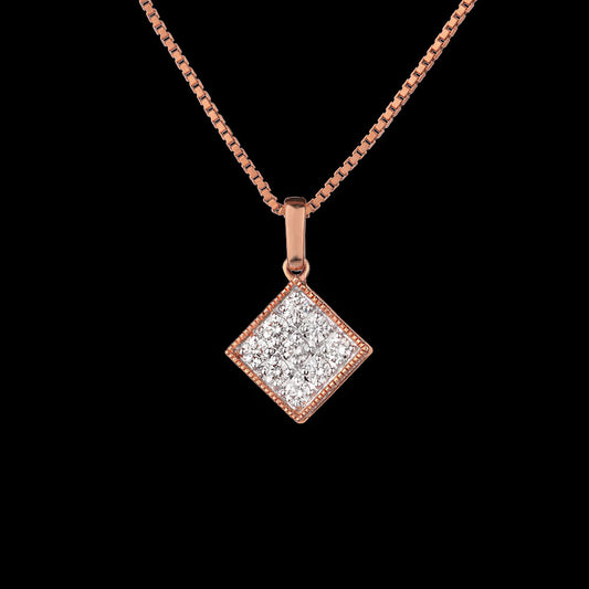14K Rose Gold Diamond Pendant - 0.28ct VS-JK