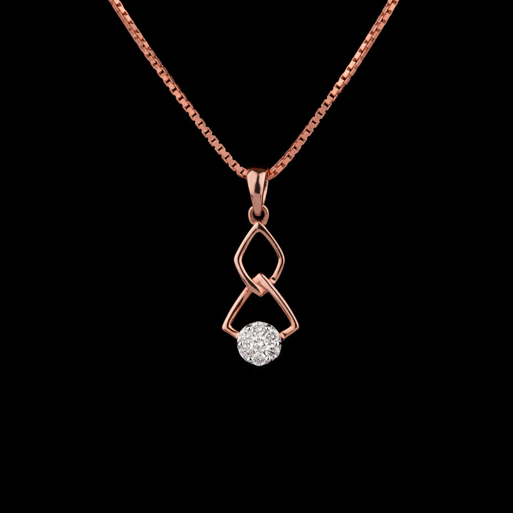 14K Rose Gold Diamond Pendant - 0.1ct SI-GH