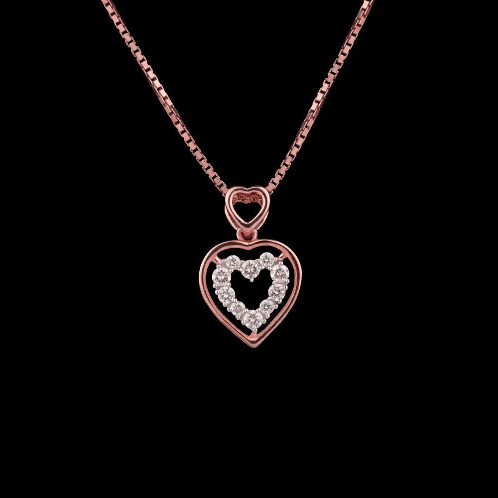 14K Rose Gold Diamond Pendant - 0.18ct SI-GH