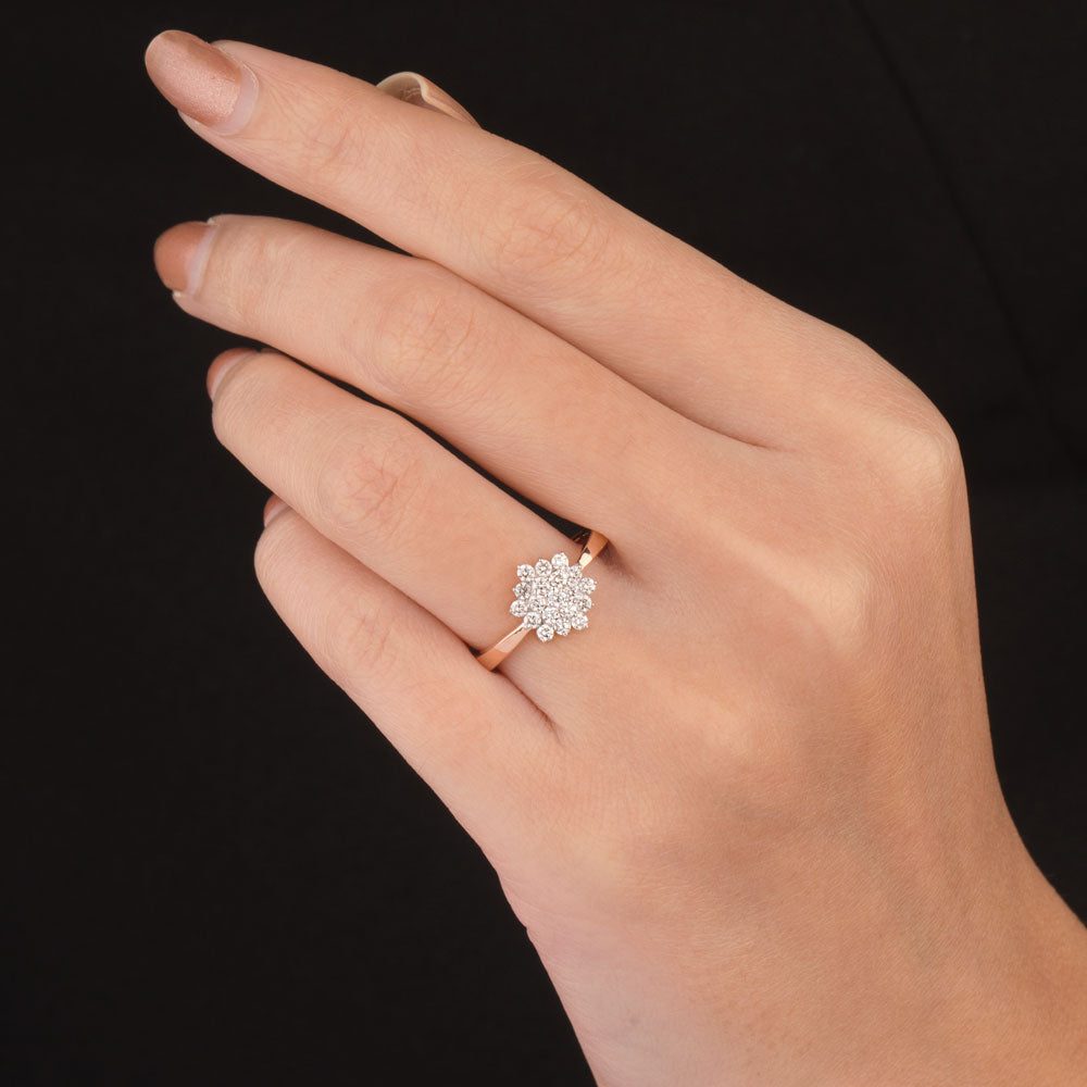 18K Rose Gold Diamond Ring - 0.39ct VS-HI