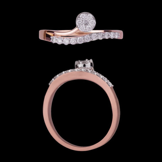 18K Rose Gold Diamond Ring - 0.25ct VVS-VS-GH