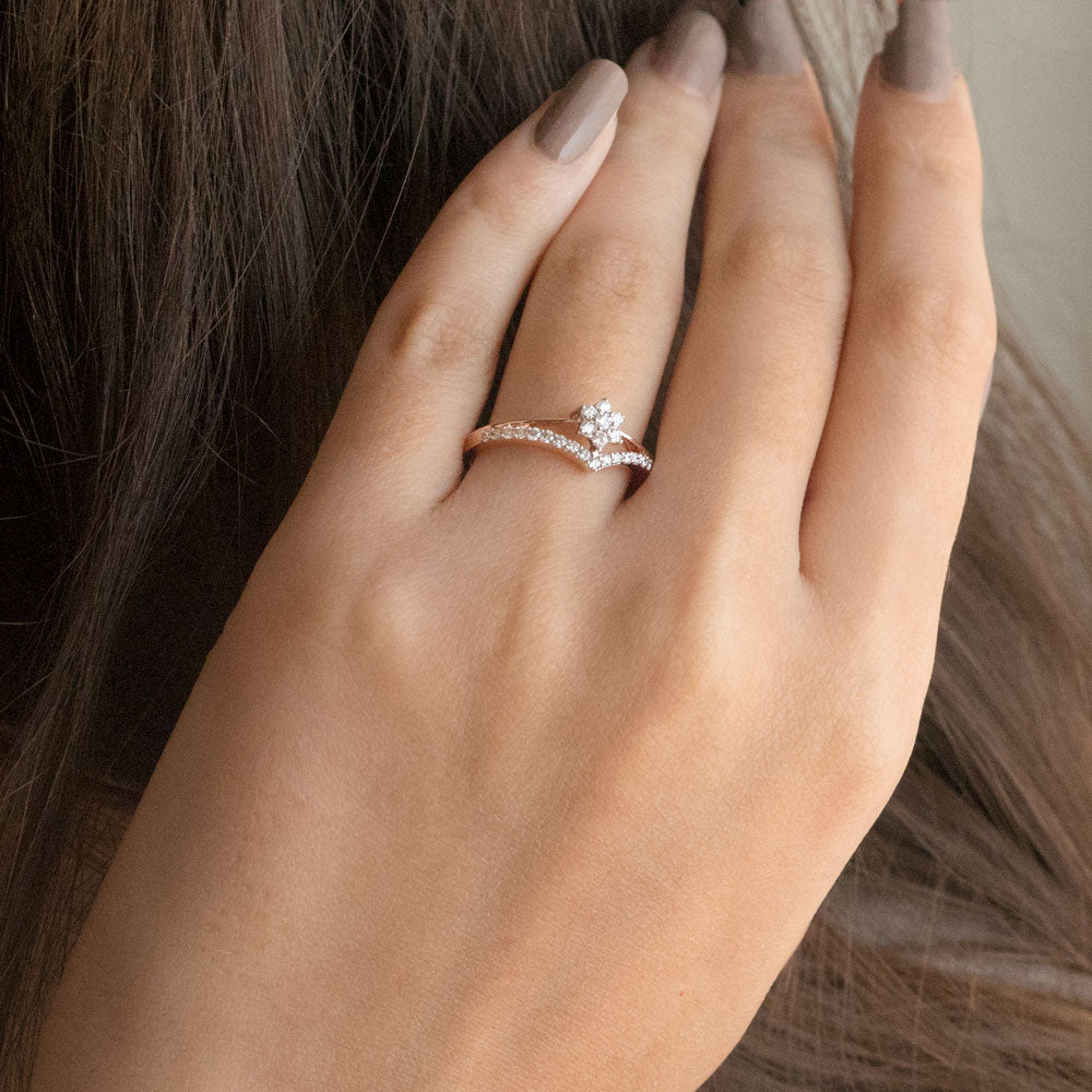 18K Rose Gold Diamond Ring - 0.256ct VS-SI-FG