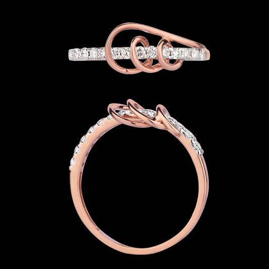 14K Rose Gold Diamond Ring - 0.2ct VS-FG