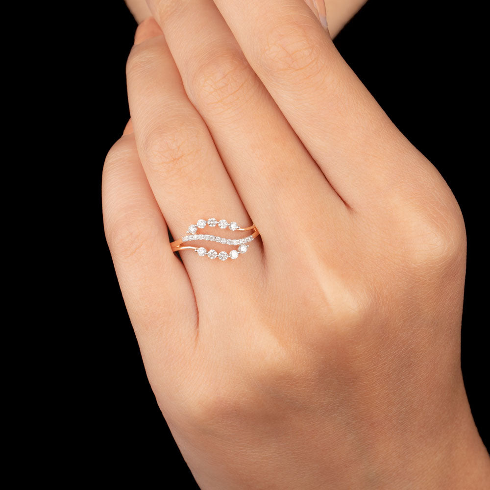 18K Rose Gold Diamond Ring - 0.27ct VVS-VS-HI
