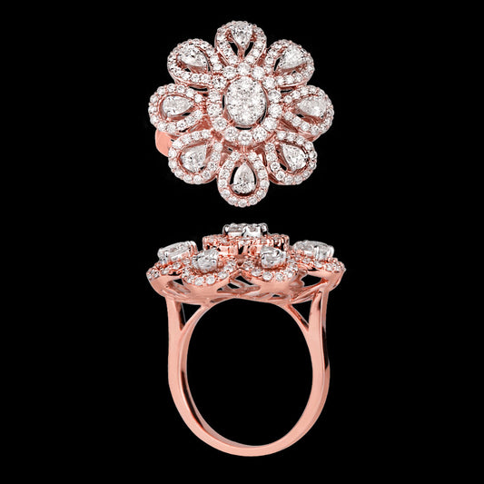 14K Rose Gold Diamond Ring - 1.8ct VVS-VS-HI
