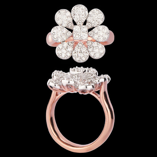 14K Rose Gold Diamond Ring - 1.35ct VVS-VS-HI