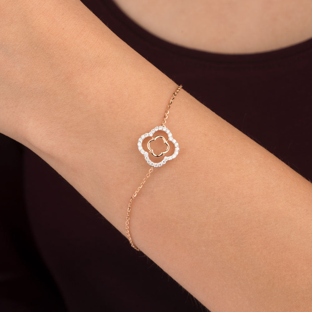 14K Rose Gold Diamond Bracelet - 0.28ct SI-GH