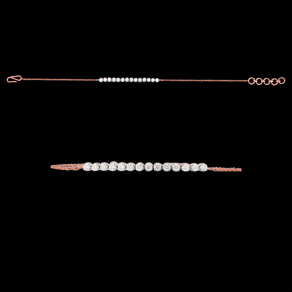 14K Rose Gold Diamond Bracelet - 0.559ct VVS-VS-GH