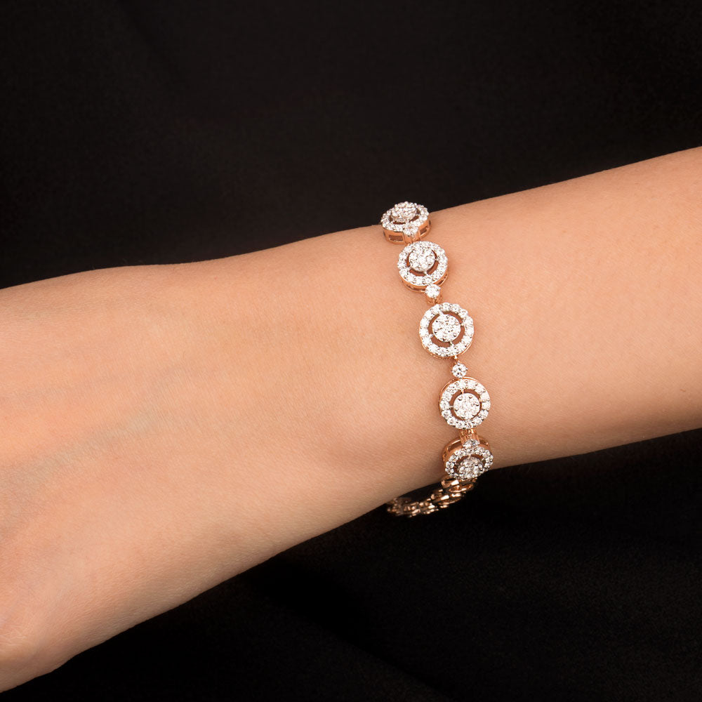 14K Rose Gold Diamond Bracelet - 1.69ct VVS-VS-GH