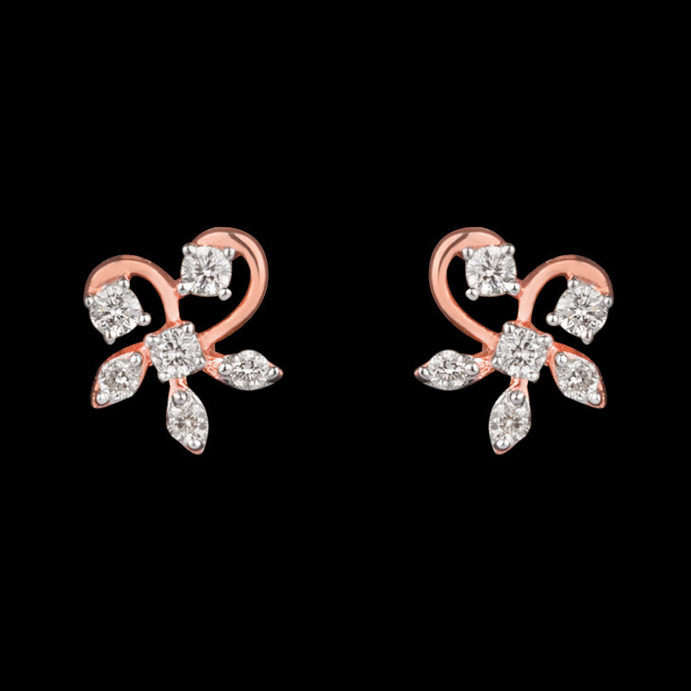14K Rose Gold Diamond Earrings - 0.17ct VS-IJ
