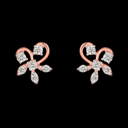 14K Rose Gold Diamond Earrings - 0.17ct VS-IJ
