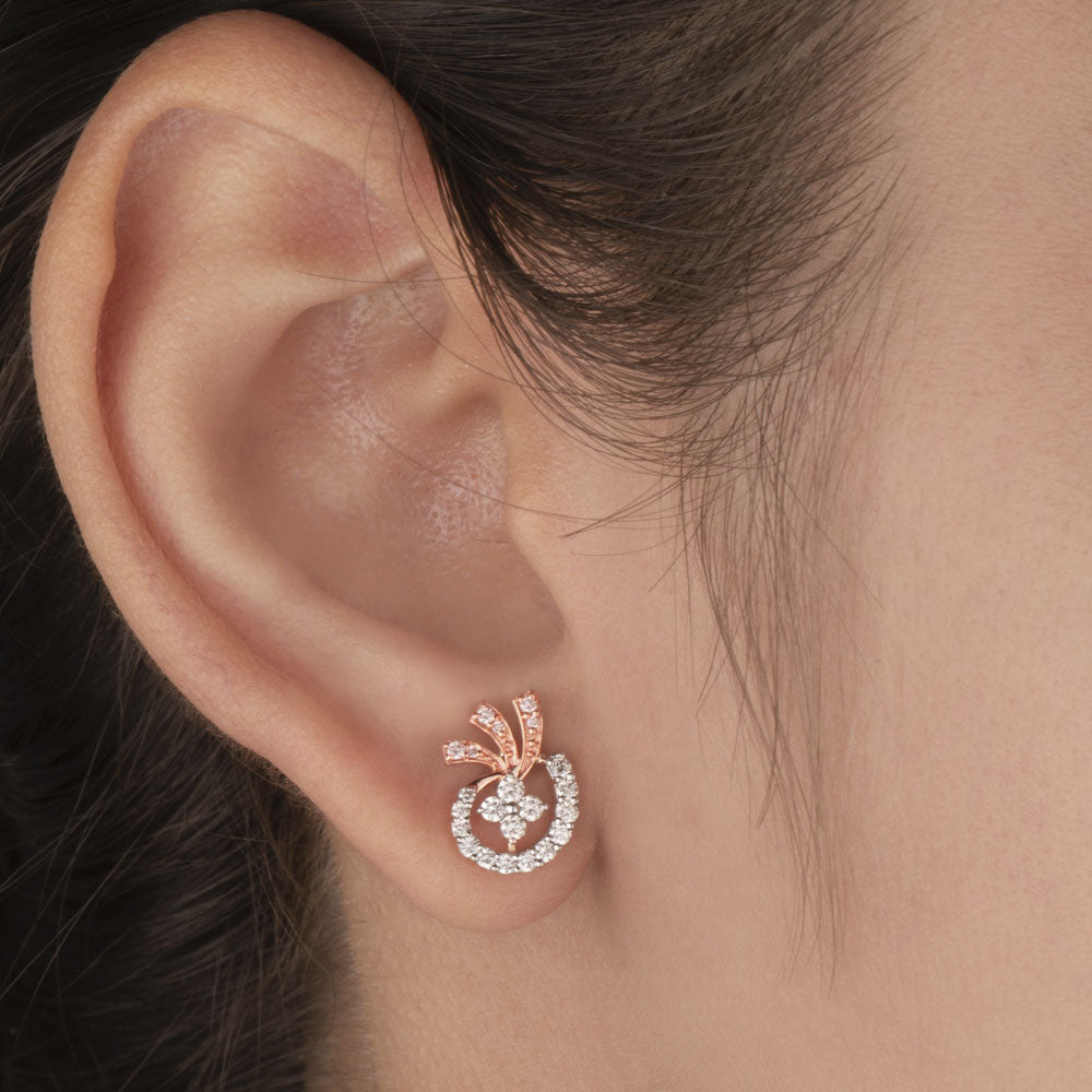 14K Rose Gold Diamond Earrings - 0.44ct VVS-VS-IJ