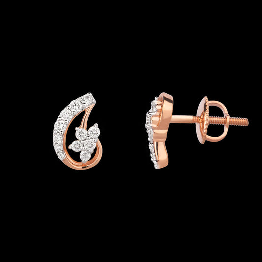 14K Rose Gold Diamond Earrings - 0.34ct SI-GH