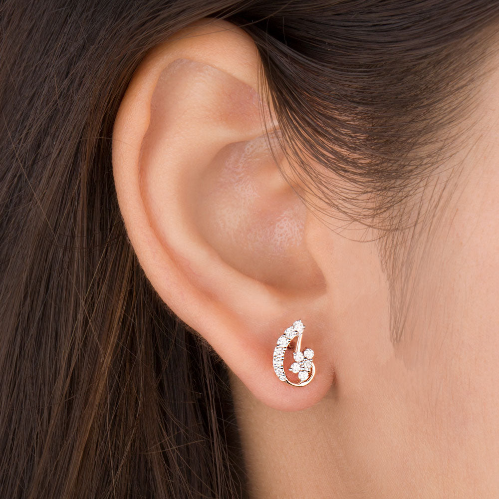 14K Rose Gold Diamond Earrings - 0.34ct SI-GH