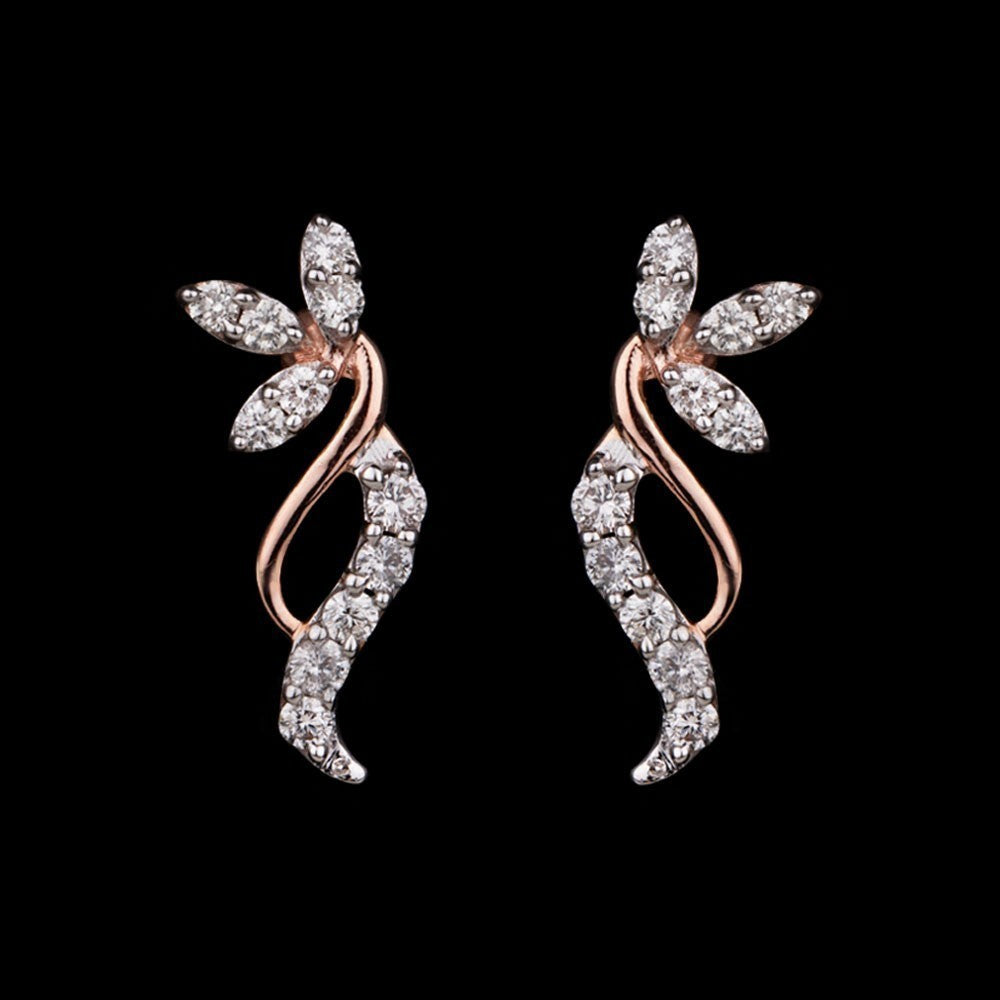 14K Rose Gold Diamond Earrings - 0.27ct VS-IJ