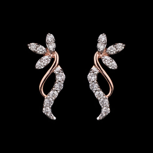 14K Rose Gold Diamond Earrings - 0.27ct VS-IJ