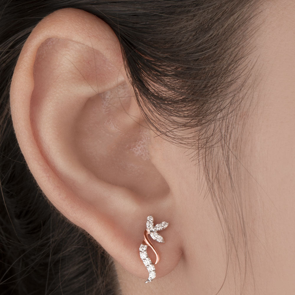 14K Rose Gold Diamond Earrings - 0.27ct VS-IJ
